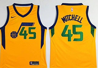 Jazz #45 Donovan Mitchell Yellow Nike Swingman Jersey