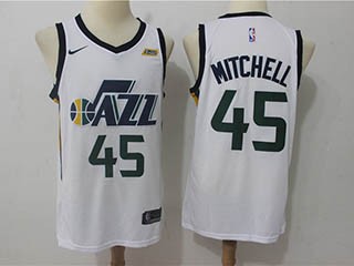 Jazz #45 Donovan Mitchell White Nike Swingman Jersey