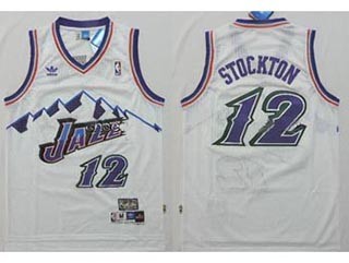 NBA snow mountain version Jerseys Utah Jazz stockton #12 white Jersey