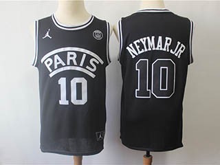 NBA Paris Neymar Jr #10 Black jersey