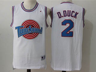 Tune Squad #2 D.Duck White Stitched Movie Jersey