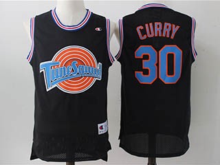 Tune Squad #30 Stephen Curry Black Stitched Jersey