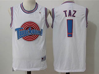 Tune Squad #1 Taz White Stitched Movie Jersey