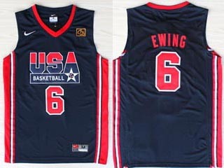 NBA USA Team 1992 Patrick Ewing #6 navy blue jersey