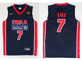 NBA USA Team 1992 Larry Bird #7 navy blue jersey