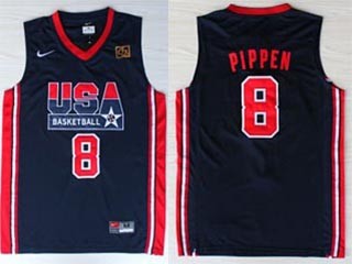 NBA USA Team 1992 Scottie Pippen #8 navy blue jersey