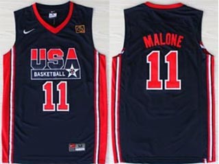 NBA USA Team 1992 Karl Malone #11 navy blue jersey