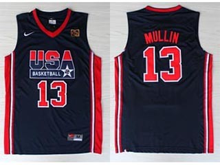 NBA USA Team 1992 Chris Mullin #13 navy blue jersey