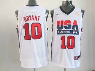 NBA Throwback Olympic Games USA Kobe Bryant #10 white