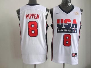 NBA Throwback Olympic Games USA Scottie Pippen #8 white