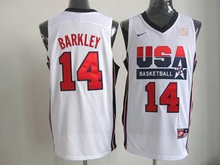 NBA Throwback Olympic Games USA Charles Barkley #14 white