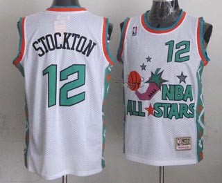 NBA ALL STARS 1996 Stockton #12 White Jersey