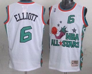 NBA ALL STARS 1996 Elliott #6 White Jersey