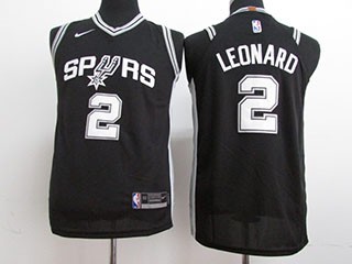 Kids Spurs #2 Kawhi Leonard Black Nike Jersey