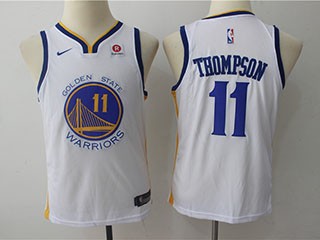 Warriors #11 Klay Thompson White Youth Nike Swingman Jersey