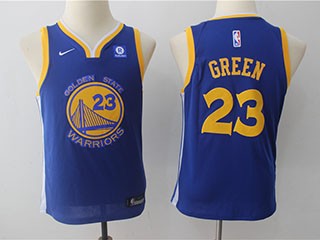 Warriors #23 Draymond Green Blue Youth Nike Swingman Jersey