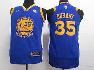 KIDS Warriors #35 Kevin Durant Blue Nike Jersey