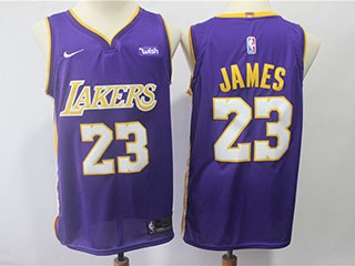 Lakers #23 Lebron James Purple Nike kids Jersey