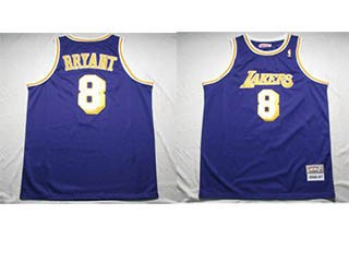 NBA Throwback Los Angeles Lakers KOBE BRYANT #8 Purple kids jersey