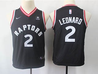 Raptors #2 Kawhi Leonard Black Youth Nike Swingman Jersey