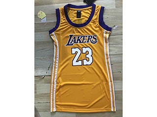 Women NBA Lakers #23 Lebron James Yellow Jersey