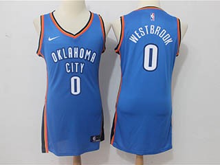 Thunder #0 Russell Westbrook Blue Women Nike Swingman Jersey