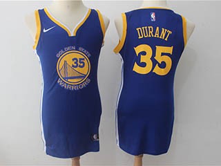 Warriors #35 Kevin Durant Blue Women Nike Swingman Jersey