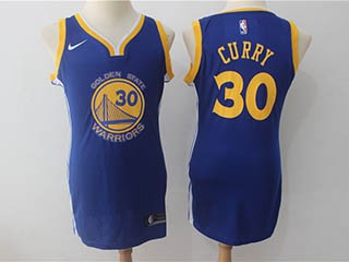 Warriors #30 Stephen Curry Blue Women Nike Swingman Jersey