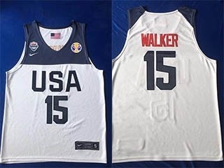 NBA USA Walker #15 2019 FIBA Basketball World Cup White jersey