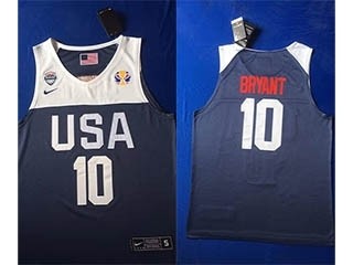 NBA USA Bryant #10 2019 FIBA Basketball World Cup navy blue jersey