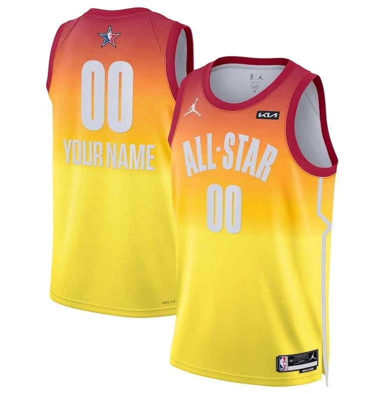 Men's 2023 All-Star Active Player Custom Orange Game Swingman Stitched Basketball Jersey(Name and number remark in comment column)