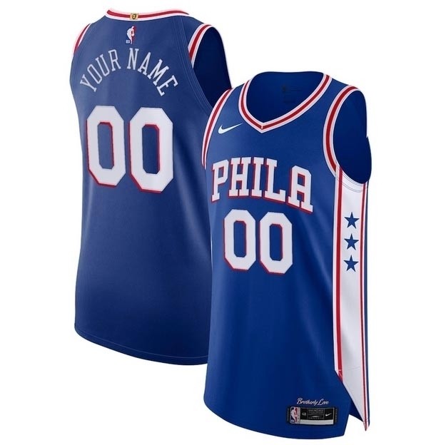 Men's Philadelphia 76ers Active Player Custom blue Swingman Jersey(Name and number remark in comment column)