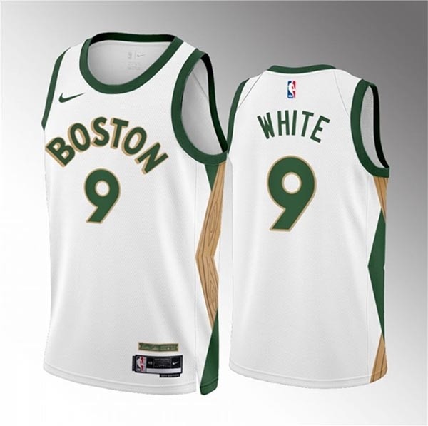 Men's Boston Celtics #9 Derrick White White 2023-24 City Edition Stitched Basketball Jersey