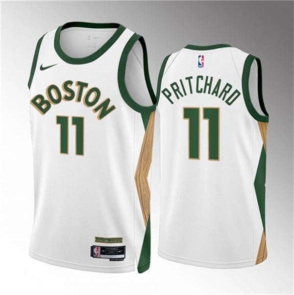 Men's Boston Celtics #11 Payton Pritchard White 2023-24 City Edition Stitched Basketball Jersey