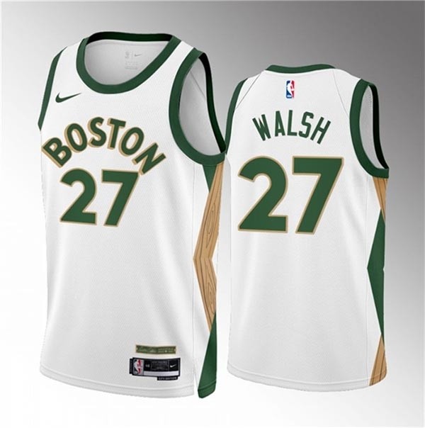 Men's Boston Celtics #27 Jordan Walsh White 2023-24 City Edition Stitched Basketball Jersey