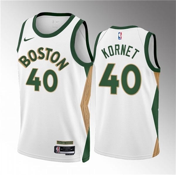 Men's Boston Celtics #40 Luke Kornet White 2023-24 City Edition Stitched Basketball Jersey