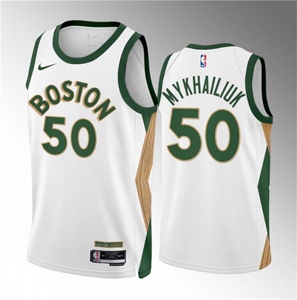 Men's Boston Celtics #50 Svi Mykhailiuk White 2023-24 City Edition Stitched Basketball Jersey