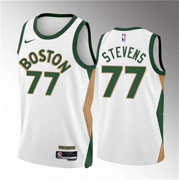 Men's Boston Celtics #77 Lamar Stevens White 2023-24 City Edition Stitched Basketball Jersey