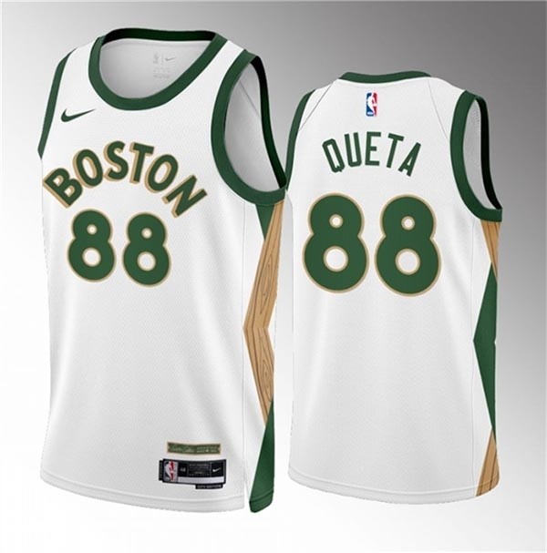 Men's Boston Celtics #88 Neemias Queta White 2023-24 City Edition Stitched Basketball Jersey