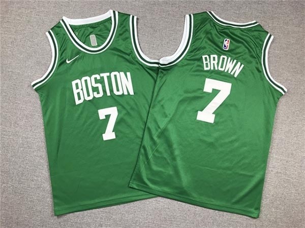 Men's Boston Celtics #7 Jaylen Brown Youth Green Swingman Jersey