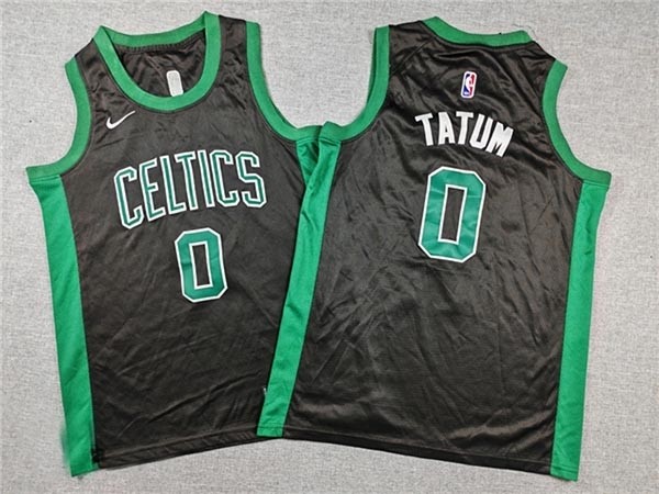 Men's Boston Celtics #0 Jayson Tatum Youth Black Statement Swingman Jersey