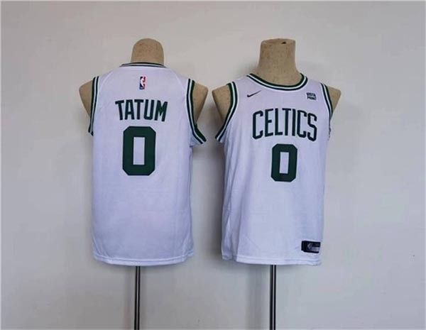 Youth Boston Celtics #0 Jayson Tatum White Stitched Jersey