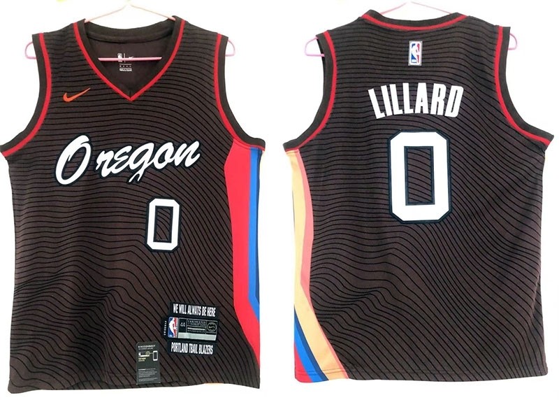 NBA Portland Trail Blazers #0 Damian Lillard Black 2020-21 City Edition Nike Swingman Jersey