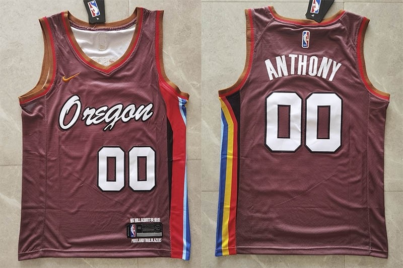 NBA Portland Trail Blazers #00 Carmelo Anthony Red 2020-21 City Edition Swingman Jersey