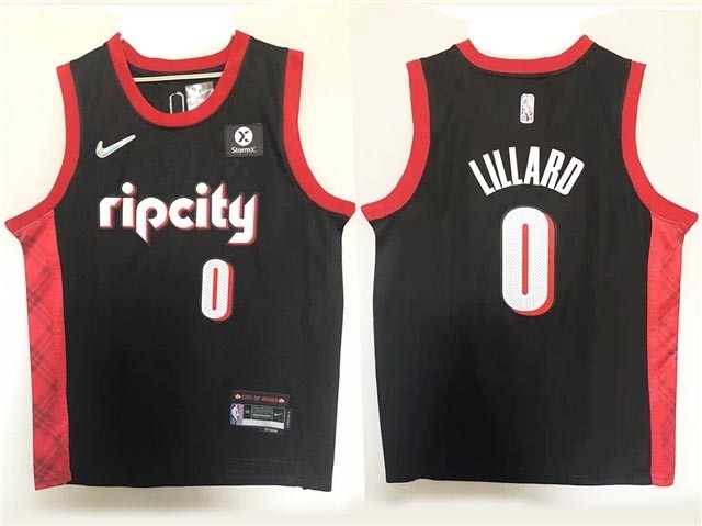 Portland Trail Blazers #0 Damian Lillard 2021-22 Black City Edition Swingman Jersey