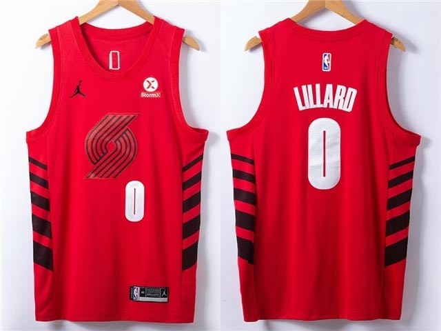 Men's Portland Trail Blazers #0 Damian Lillard 2022-23 Red Statement Edition Swingman Jersey