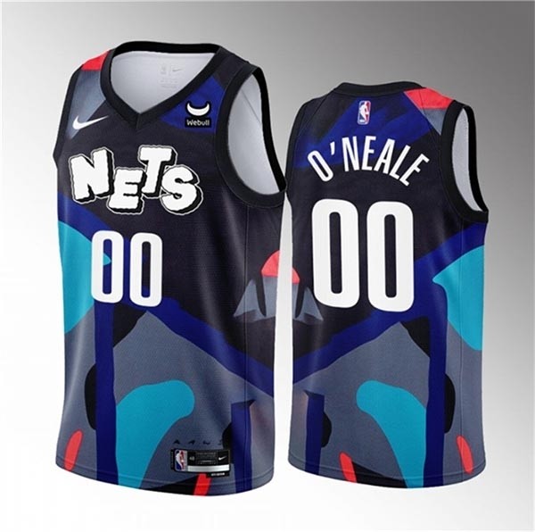 Men's Brooklyn Nets #00 Royce O'Neale Black 2023-24 City Edition Stitched Basketball Jersey