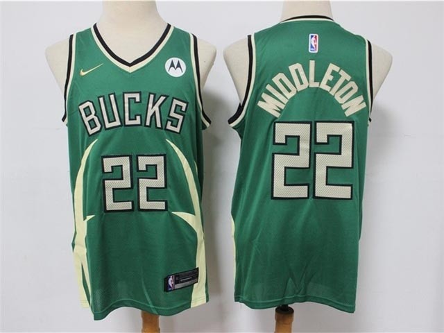 Milwaukee Bucks #22 Khris Middleton 2020-21 Green Earned Edition Swingman Jersey