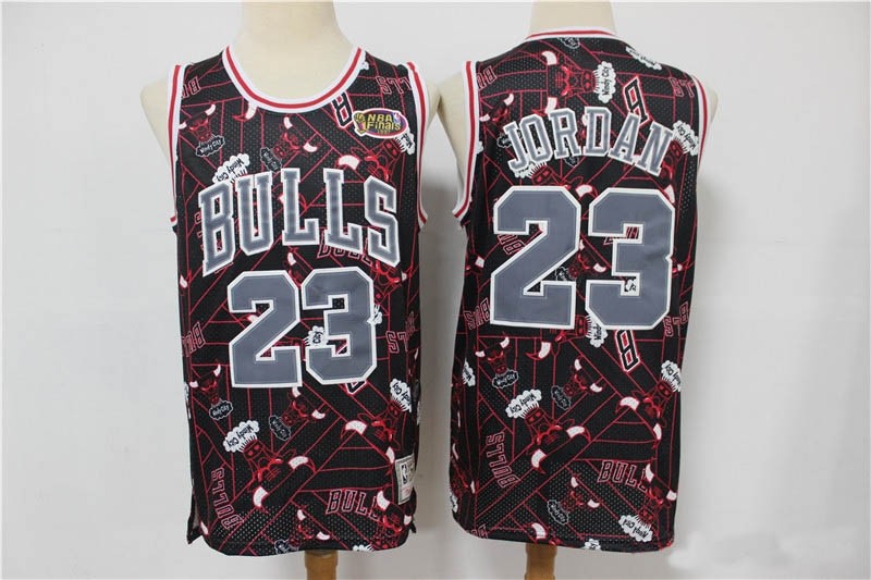 Bull Jordan #23 Black Tear Up Pack Swingman Jersey