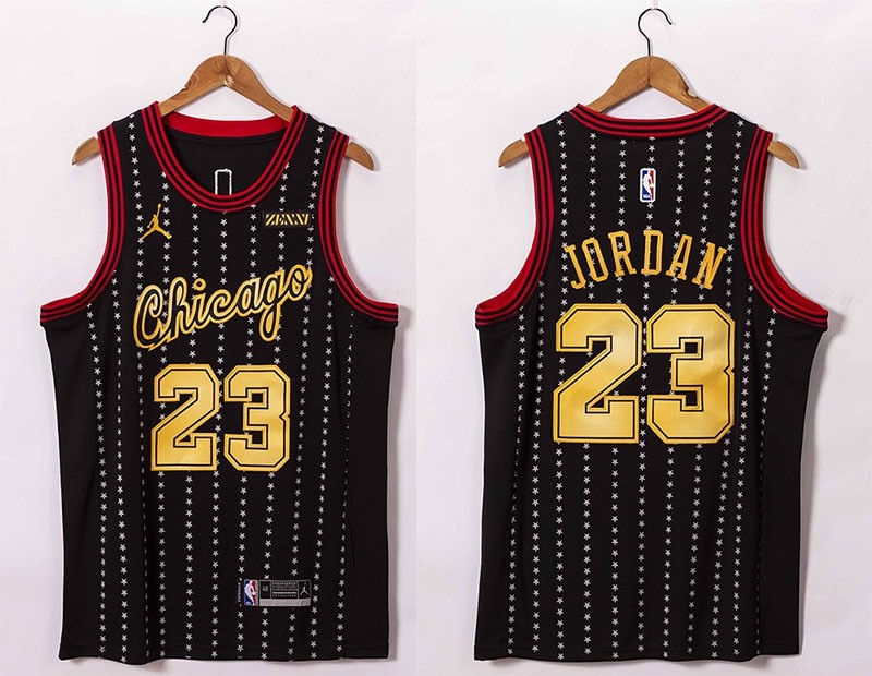 NBA Bulls #23 Michael Jordan Black 20-21 Jersey